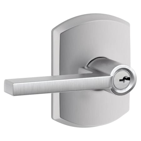 A large image of the Schlage F51-LAT-GRW Satin Chrome