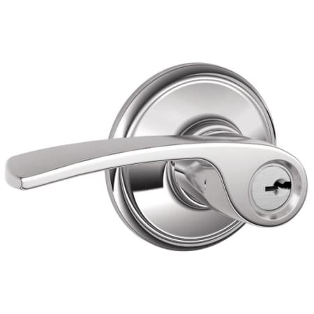 A large image of the Schlage F51-MER Polished Chrome