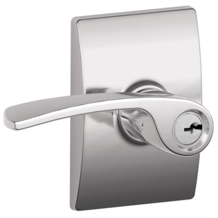 A large image of the Schlage F51-MER-CEN Polished Chrome