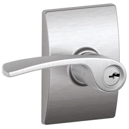 A large image of the Schlage F51-MER-CEN Satin Chrome