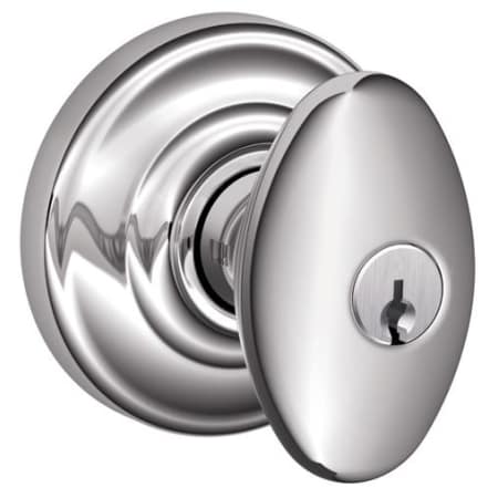 A large image of the Schlage F51-SIE-AND Polished Chrome