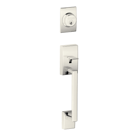 A large image of the Schlage F58-CEN Polished Nickel