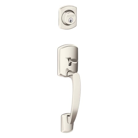 A large image of the Schlage F58-GRW Polished Nickel