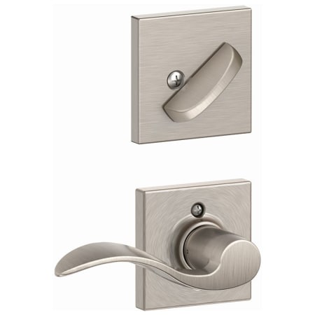 A large image of the Schlage F59-ACC-COL-RH Satin Nickel