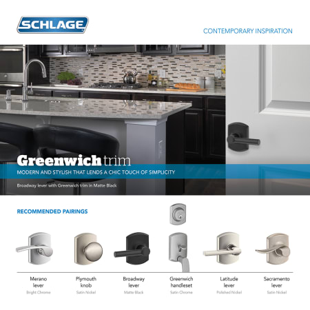 A large image of the Schlage F59-ACC-GRW-LH Schlage F59-ACC-GRW-LH