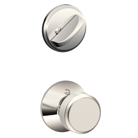 A large image of the Schlage F59-BWE Polished Nickel