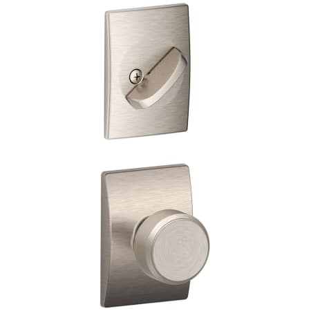 A large image of the Schlage F59-BWE-CEN Satin Nickel