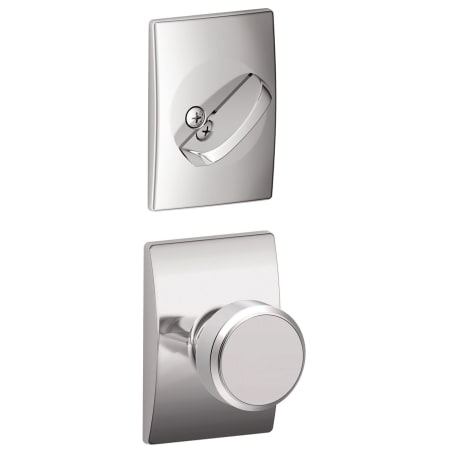 A large image of the Schlage F59-BWE-CEN Bright Chrome