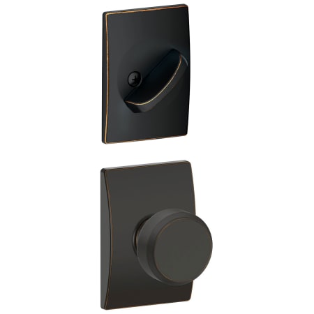 A large image of the Schlage F59-BWE-CEN Aged Bronze