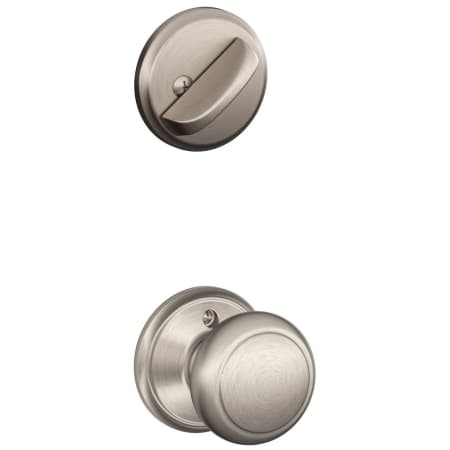 A large image of the Schlage F59-AND Satin Nickel