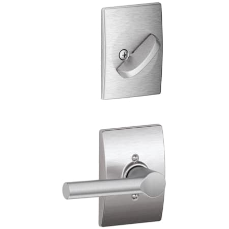 A large image of the Schlage F59-BRW-CEN Satin Chrome