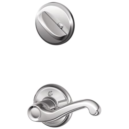 A large image of the Schlage F59-FLA-LH Polished Chrome