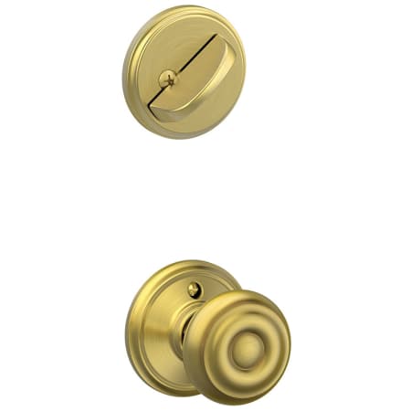 A large image of the Schlage F59-GEO Satin Brass