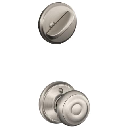 A large image of the Schlage F59-GEO Satin Nickel