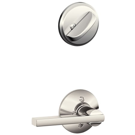 A large image of the Schlage F59-LAT Polished Nickel