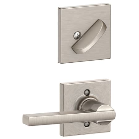 A large image of the Schlage F59-LAT-COL Satin Nickel