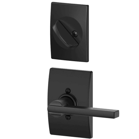 A large image of the Schlage F59-LAT-CEN Matte Black