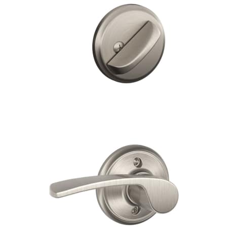 A large image of the Schlage F59-MER-RH Satin Nickel