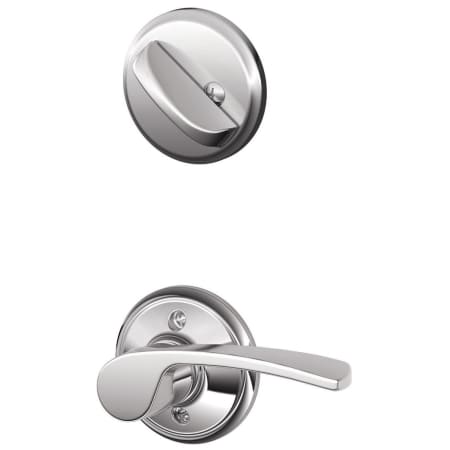 A large image of the Schlage F59-MER-LH Polished Chrome