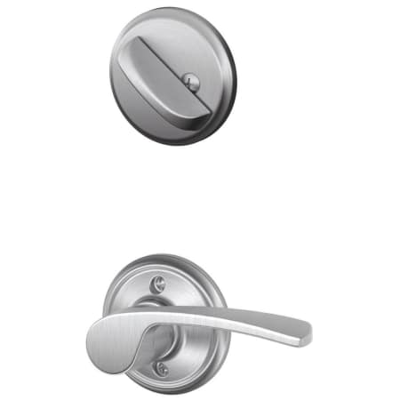 A large image of the Schlage F59-MER-LH Satin Chrome
