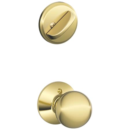 A large image of the Schlage F59-ORB Polished Brass
