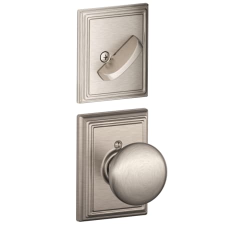A large image of the Schlage F59-PLY-ADD Satin Nickel