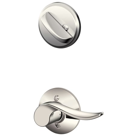 A large image of the Schlage F59-SAC-LH Polished Nickel