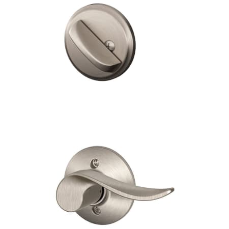 A large image of the Schlage F59-SAC-LH Satin Nickel