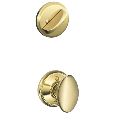 A large image of the Schlage F59-SIE Polished Brass