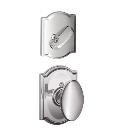 A large image of the Schlage F59-SIE-CAM Polished Chrome