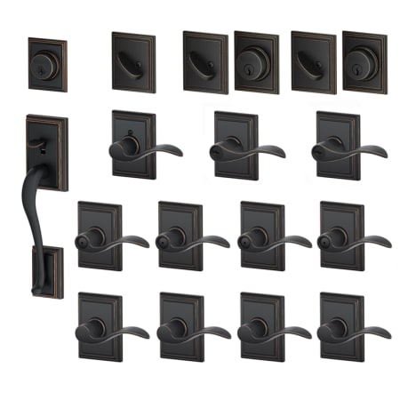 A large image of the Schlage F600-ADD-ACC-LH Aged Bronze