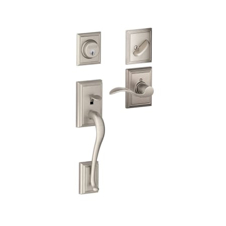 A large image of the Schlage F60-ADD-ACC-ADD-LH Satin Nickel