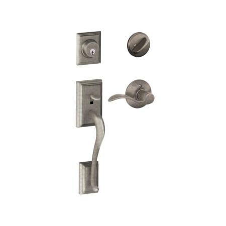 A large image of the Schlage F60-ADD-ACC-LH Distressed Nickel
