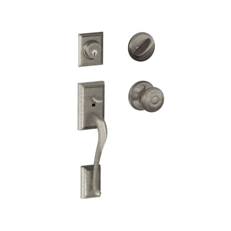A large image of the Schlage F60-ADD-GEO Distressed Nickel
