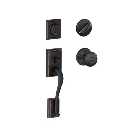 A large image of the Schlage F60-ADD-GEO Aged Bronze