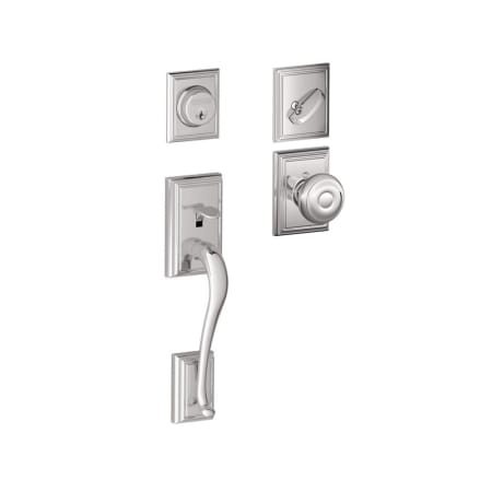 A large image of the Schlage F60-ADD-GEO-ADD Polished Chrome