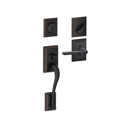 A large image of the Schlage F60-ADD-LAT-ADD Aged Bronze