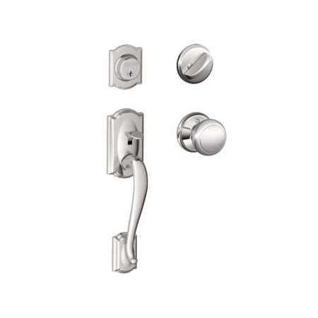 A large image of the Schlage F60-CAM-AND Polished Chrome