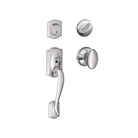 A large image of the Schlage F60-CAM-SIE Polished Chrome