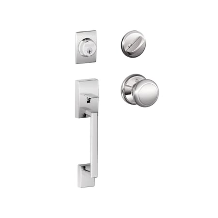 A large image of the Schlage F60-CEN-AND Polished Chrome