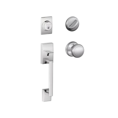A large image of the Schlage F60-CEN-AND Satin Chrome