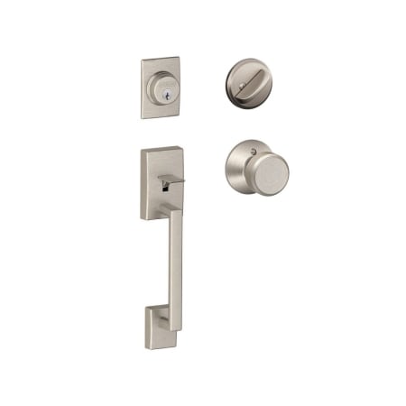A large image of the Schlage F60-CEN-BWE Satin Nickel
