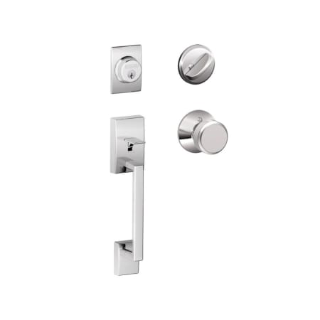 A large image of the Schlage F60-CEN-BWE Polished Chrome