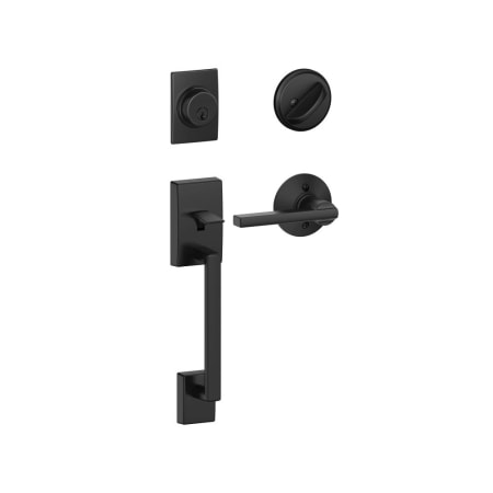 A large image of the Schlage F60-CEN-LAT Matte Black