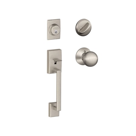 A large image of the Schlage F60-CEN-ORB Satin Nickel