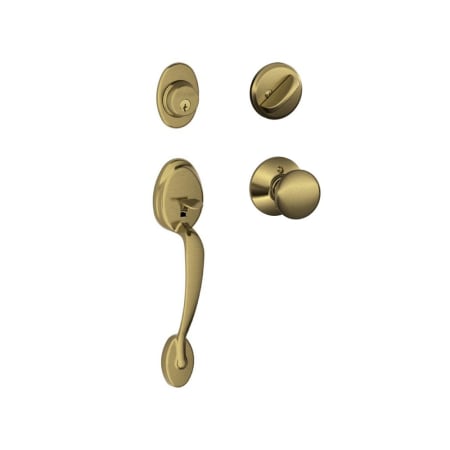 A large image of the Schlage F60-PLY Antique Brass