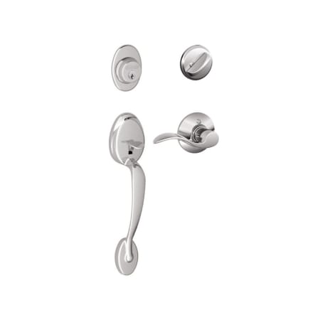 A large image of the Schlage F60-PLY-ACC-LH Polished Chrome