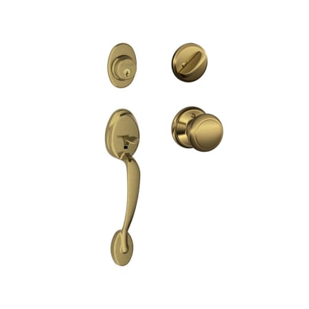 A large image of the Schlage F60-PLY-AND Antique Brass