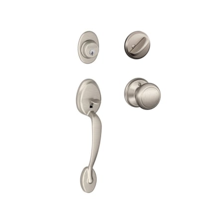 A large image of the Schlage F60-PLY-AND Satin Nickel