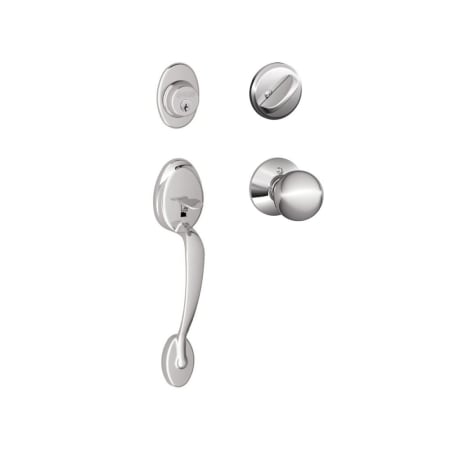 A large image of the Schlage F60-PLY-ORB Polished Chrome